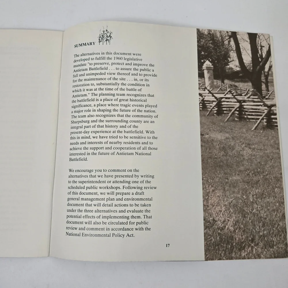 Vintage 1990 Antietam National Battlefield Alternatives Booklet NPS USA Made